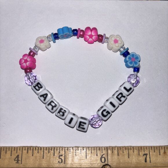 Multicolor “Barbie Girl” Bracelet Adult Humor Beaded Handmade Naughty Accessorie - Picture 2 of 3